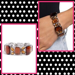 2/$10 Paparazzi Lavish Laurels - Brown Bracelet